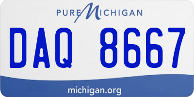 MI license plate DAQ8667