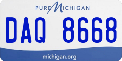 MI license plate DAQ8668
