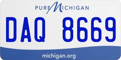 MI license plate DAQ8669