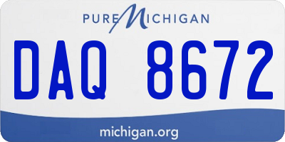 MI license plate DAQ8672