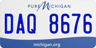 MI license plate DAQ8676