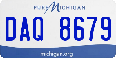 MI license plate DAQ8679
