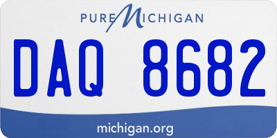 MI license plate DAQ8682