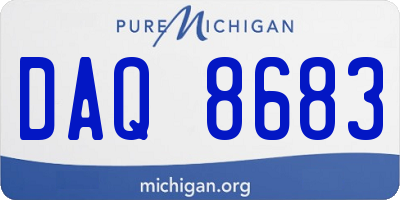 MI license plate DAQ8683
