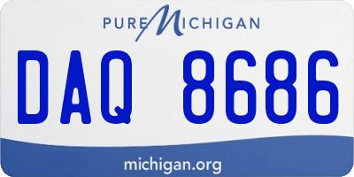 MI license plate DAQ8686