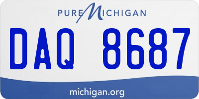 MI license plate DAQ8687