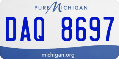 MI license plate DAQ8697