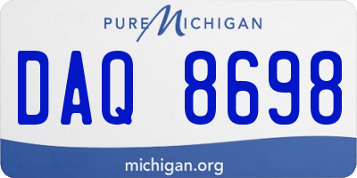 MI license plate DAQ8698