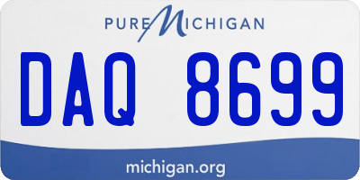 MI license plate DAQ8699