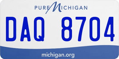 MI license plate DAQ8704