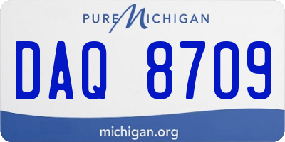 MI license plate DAQ8709