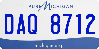 MI license plate DAQ8712