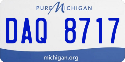 MI license plate DAQ8717
