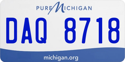 MI license plate DAQ8718