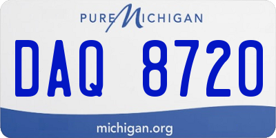 MI license plate DAQ8720