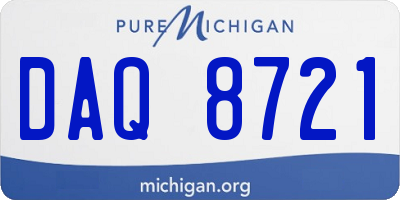 MI license plate DAQ8721