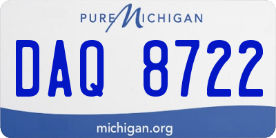 MI license plate DAQ8722
