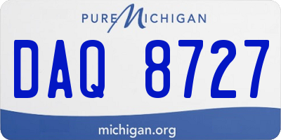 MI license plate DAQ8727
