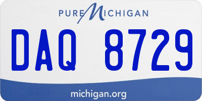 MI license plate DAQ8729