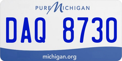MI license plate DAQ8730