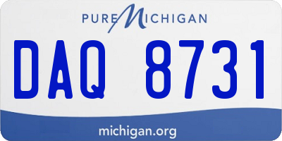 MI license plate DAQ8731