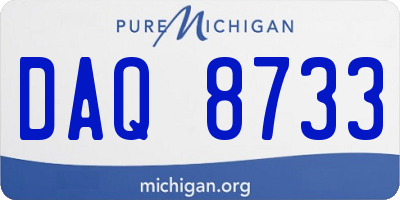 MI license plate DAQ8733