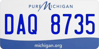 MI license plate DAQ8735