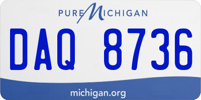 MI license plate DAQ8736