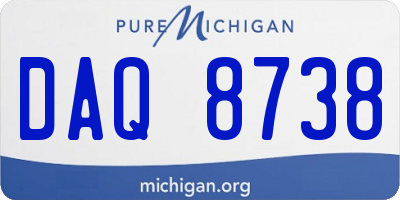 MI license plate DAQ8738