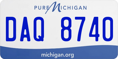MI license plate DAQ8740