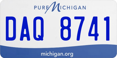 MI license plate DAQ8741