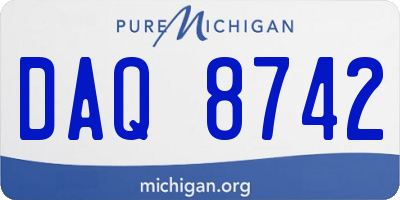 MI license plate DAQ8742