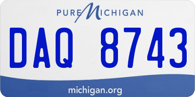 MI license plate DAQ8743