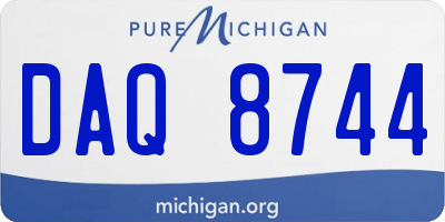 MI license plate DAQ8744