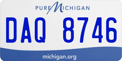 MI license plate DAQ8746
