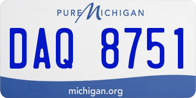 MI license plate DAQ8751