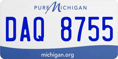 MI license plate DAQ8755