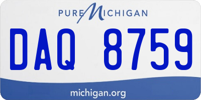 MI license plate DAQ8759