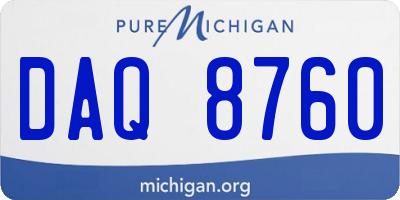 MI license plate DAQ8760