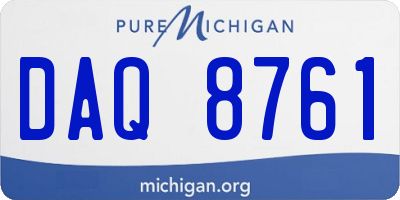 MI license plate DAQ8761