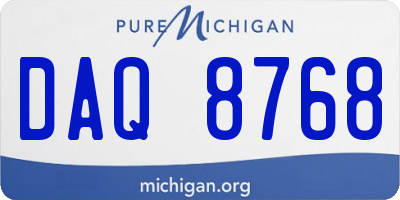 MI license plate DAQ8768