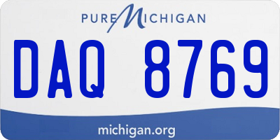 MI license plate DAQ8769