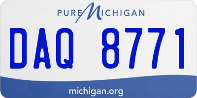 MI license plate DAQ8771