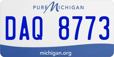 MI license plate DAQ8773