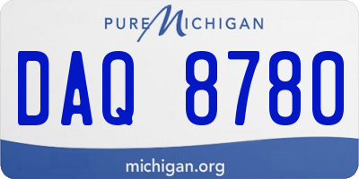 MI license plate DAQ8780