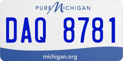MI license plate DAQ8781