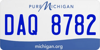 MI license plate DAQ8782