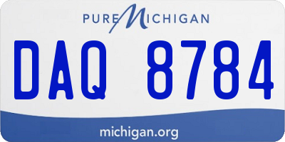 MI license plate DAQ8784