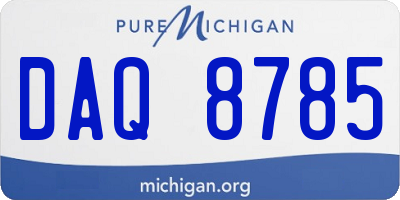 MI license plate DAQ8785