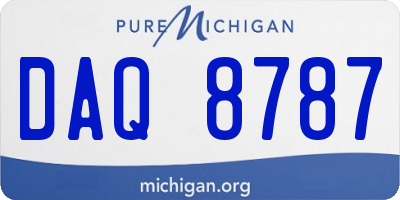 MI license plate DAQ8787